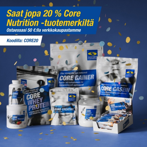 Osta 50 :lla - saat jopa 20 % alennusta Core Nutrition -tuoteme